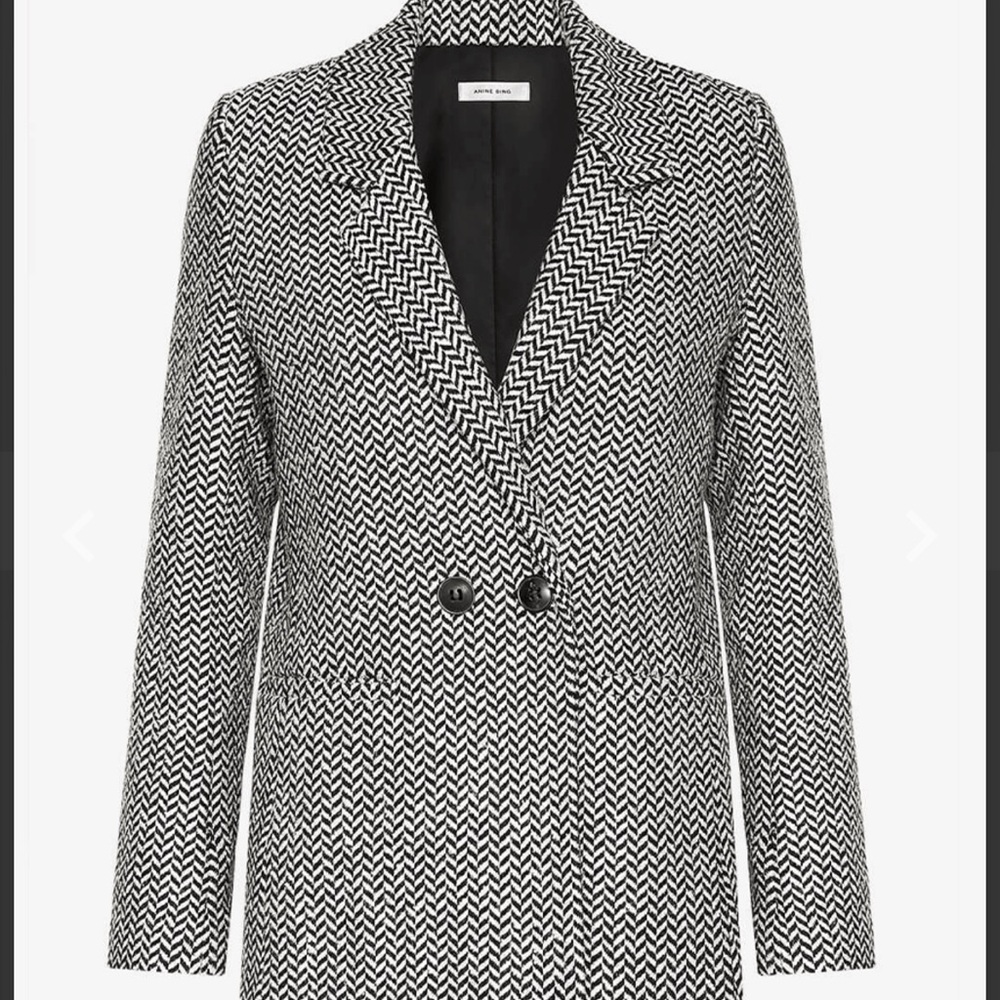 Anine Bing Black and White Blazer Classic Suit Jacket